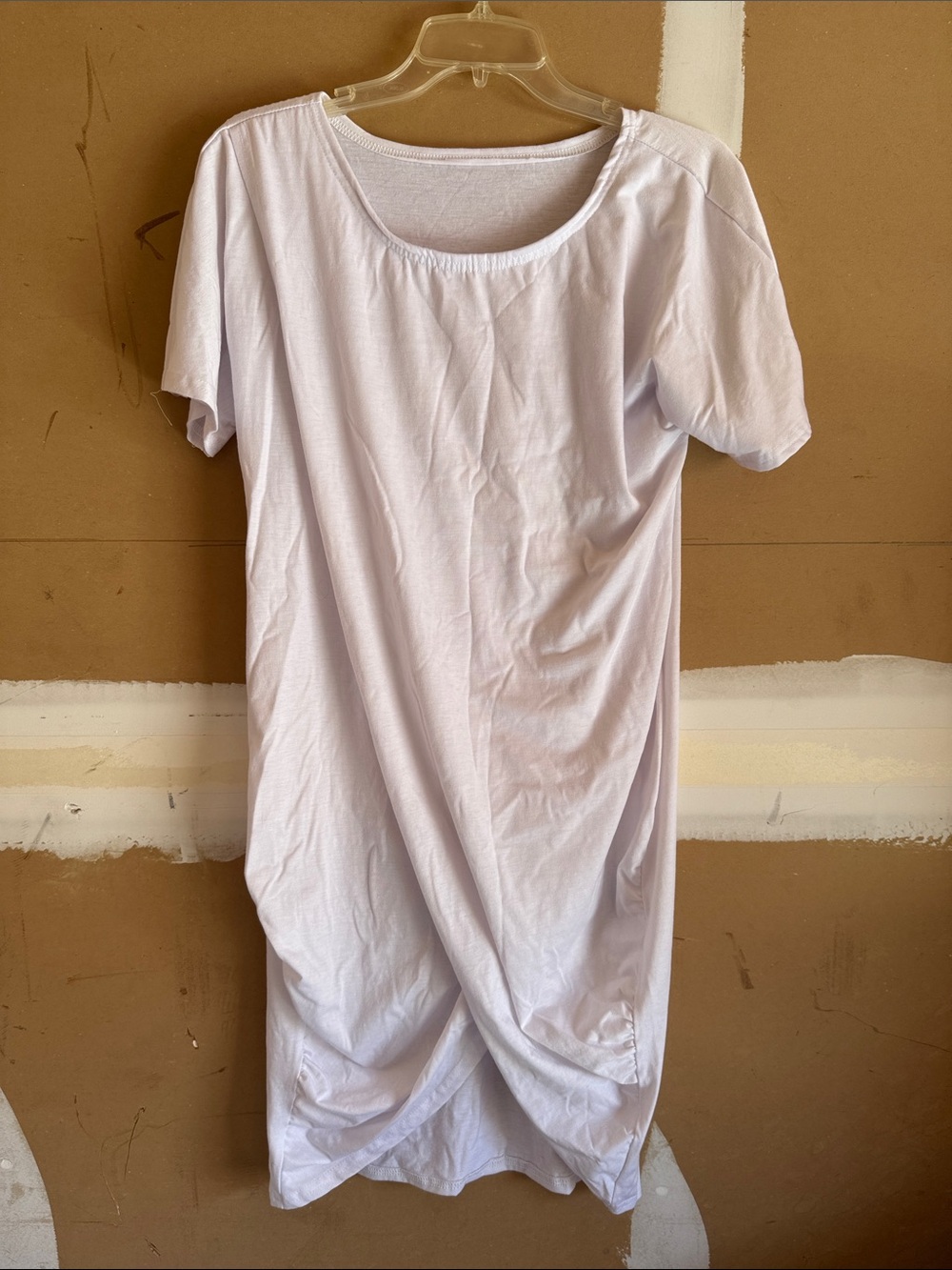 Light White Short Sleeve T-Shirt Dress
